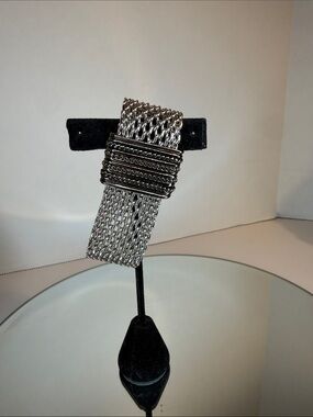 Erica Zap Silver Mesh Bracelet With Accent Magnetic Clasp